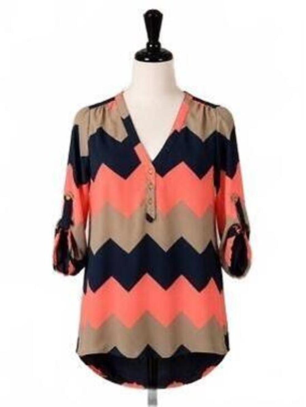 Rue21 Chevron Pattern Tunic Dress with Button Detail